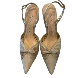 Nina Metallic Gold Slingback Heels